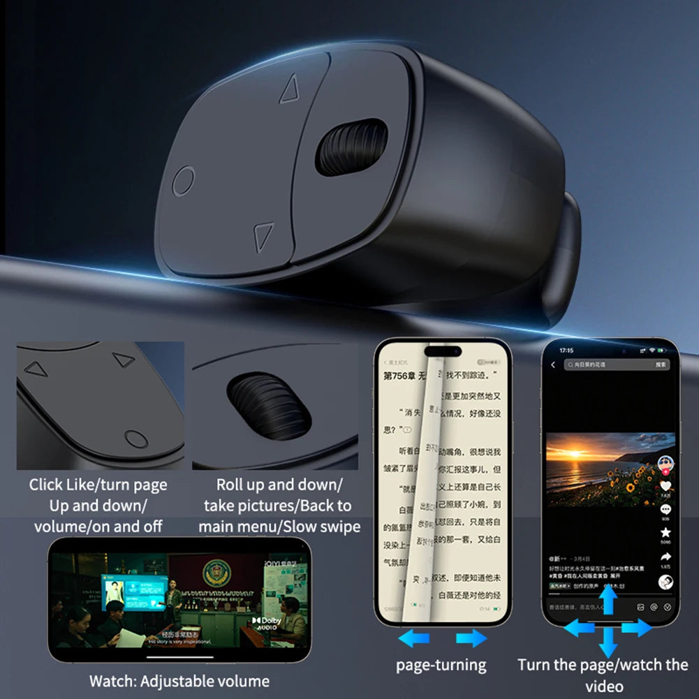 LIMITED TIME 50% OFF – 2026 Bluetooth Fingertip Remote (50M Range) | Hands-Free Scrolling, Selfie & Video Control Anywhere